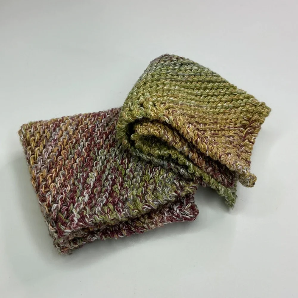 Handmade Nepalese Spices Dishcloth Set Unisex 6.5in Cotton Knit 2pc
